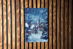 Winter Wonderland Vintage Metal Sign, Christmas Village Decor, Snowy Victorian Scene, Blue Tones Art, Cool Christmas Gift — photo 5