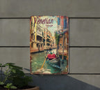 Venetian Voyage Vintage Style Metal Sign, Gondola in Venice, Retro Fonts, Vintage Colors, Canal Decor — photo 3
