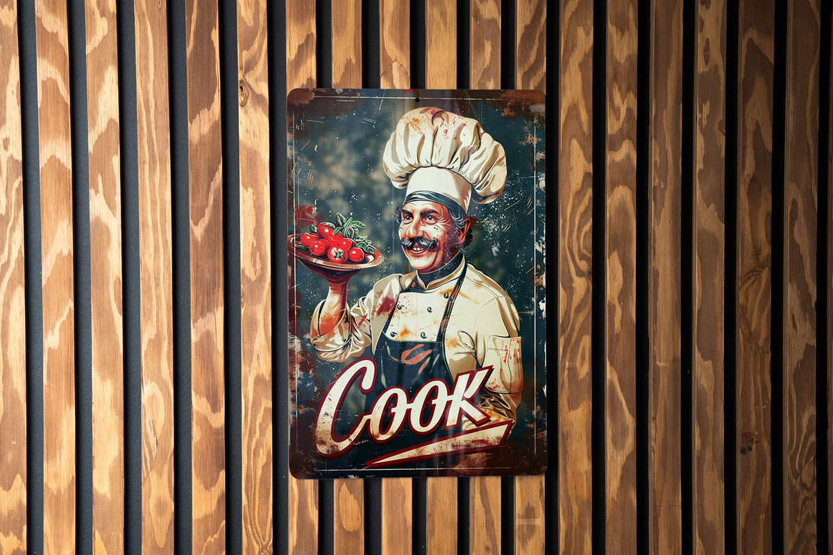 Chef COOK Vintage Style Aluminum Sign, Metal Wall Decor, Kitchen Sign, Retro Decor, Home Art — photo 2