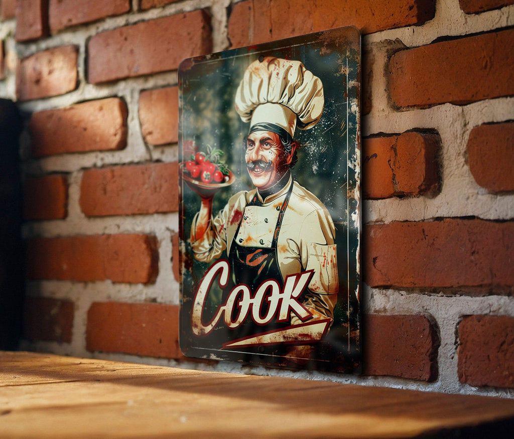 Chef COOK Vintage Style Aluminum Sign, Metal Wall Decor, Kitchen Sign, Retro Decor, Home Art — photo 4