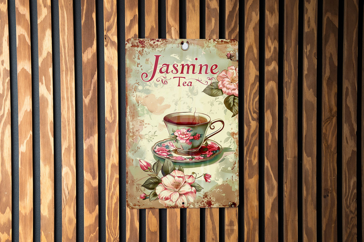 Jasmine Tea Metal Sign, Vintage Style Decor, Funny Wall Art, Tea Lover Gift, Kitchen Decoration — photo 5