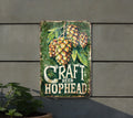HopHead Vintage Metal Sign - Craft Beer, Beer Hops, Earthy Tones, Craft Frame, Playful Font — photo 1