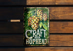 HopHead Vintage Metal Sign - Craft Beer, Beer Hops, Earthy Tones, Craft Frame, Playful Font — photo 3