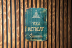 Yoga Retreat Vintage Sign, Yoga Mat Illustration, Calming Tones, Fitness Frame, Bold Font Metal Sign — photo 4