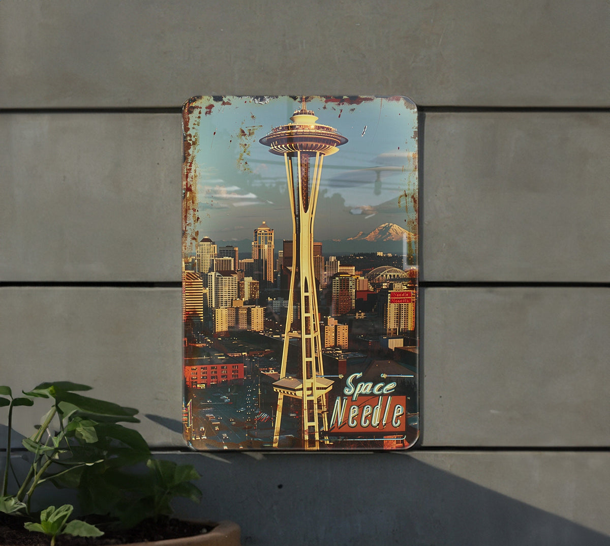Seattle Space Needle Vintage Metal Sign, Cityscape Decor, Funny Wall Art, Retro Home Accessory, Unique Gift Idea — photo 3