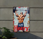 Vintage Style Weightlifting Metal Sign, Lift Heavy Decor, Weightlifter's Gift, Funny Gym Sign, Home Gym Decoration — photo 1