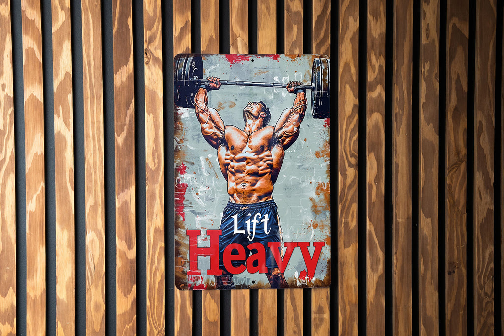 Vintage Style Weightlifting Metal Sign, Lift Heavy Decor, Weightlifter's Gift, Funny Gym Sign, Home Gym Decoration — photo 5