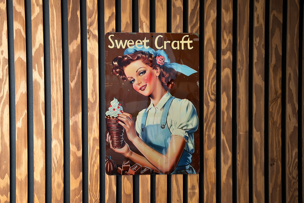 Vintage Aluminum Sign, Chocolatier Sweet Craft, Artisanal Delights, Metal Wall Decor, Craft Sign — photo 3