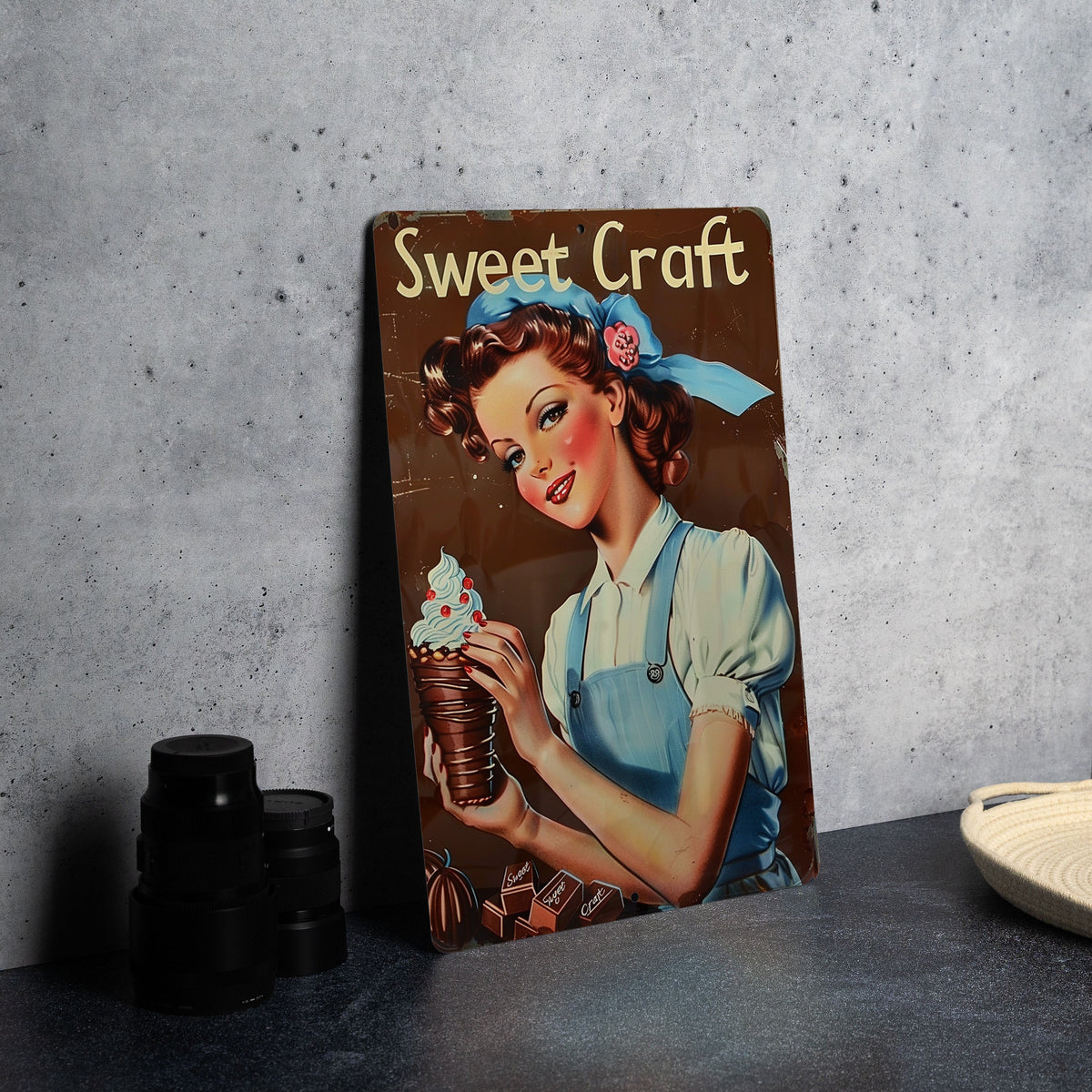 Vintage Aluminum Sign, Chocolatier Sweet Craft, Artisanal Delights, Metal Wall Decor, Craft Sign — photo 4