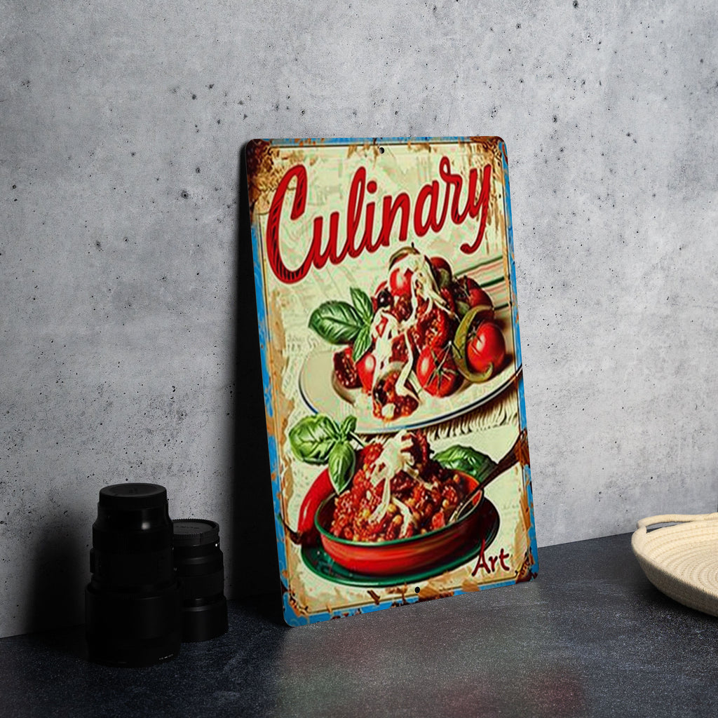 Tuscan Cooking Art Metal Sign, Culinary Art Decor, Italian Flavors, Vintage Kitchen, Gift Idea — photo 3