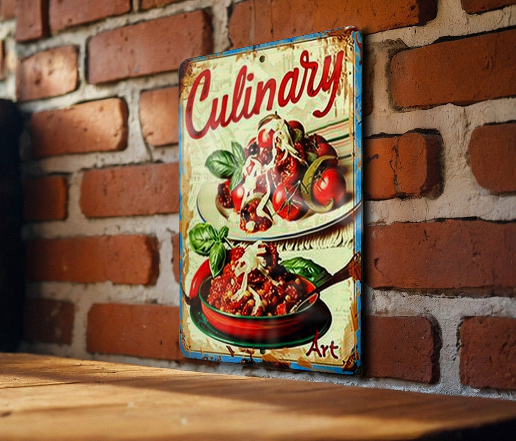 Tuscan Cooking Art Metal Sign, Culinary Art Decor, Italian Flavors, Vintage Kitchen, Gift Idea — photo 4