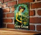 Retro Garden Tin Sign, Funny Metal Sign, Gardening Decor, Grow Green Decor, Vintage Garden Art — photo 3
