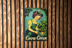 Retro Garden Tin Sign, Funny Metal Sign, Gardening Decor, Grow Green Decor, Vintage Garden Art — photo 5