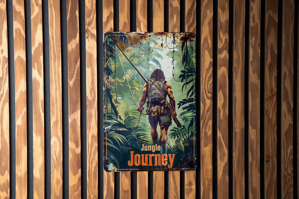 Vintage Metal Sign, Amazon Explorer, Jungle Journey, Rainforest Expedition, Home Decor — photo 2