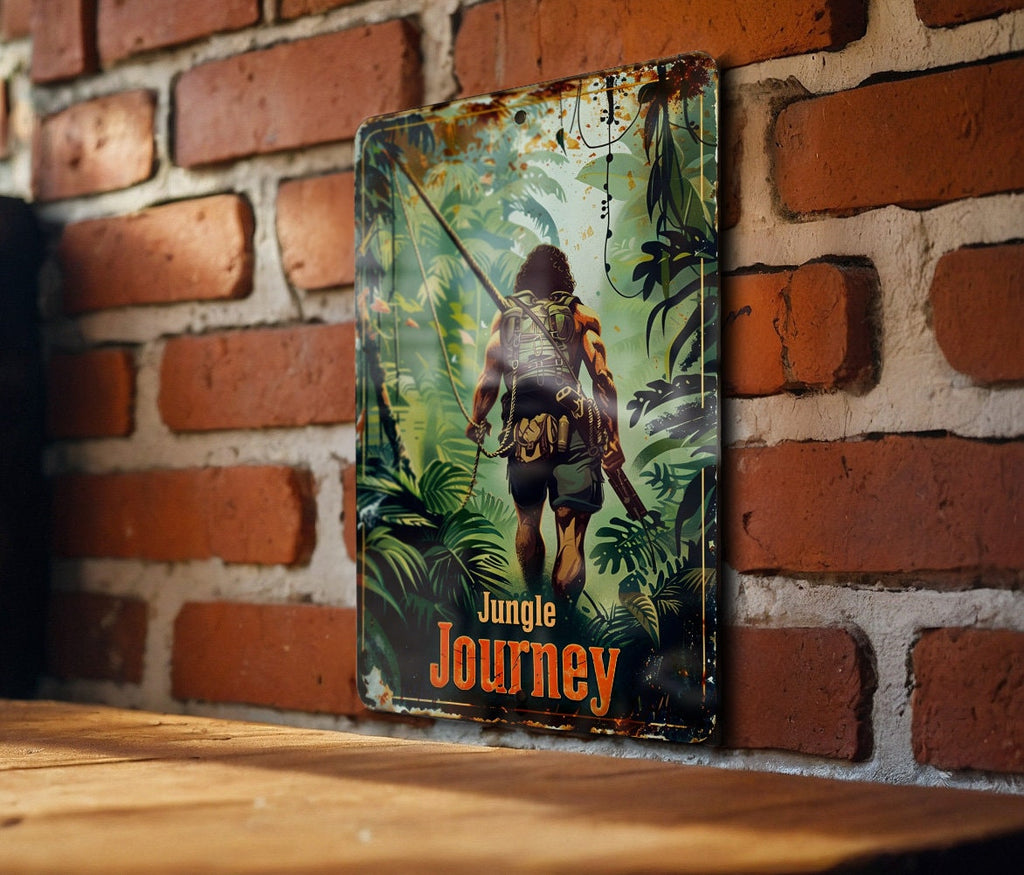 Vintage Metal Sign, Amazon Explorer, Jungle Journey, Rainforest Expedition, Home Decor — photo 5