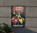 Kayak Adventure Metal Sign - Paddle & Explore, Vintage Style, River Kayaking, Aluminum Decor — photo 5