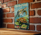 Turtle Pond Metal Sign, Vintage Style, Funny Decor, Water Turtles, Slow & Steady — photo 3