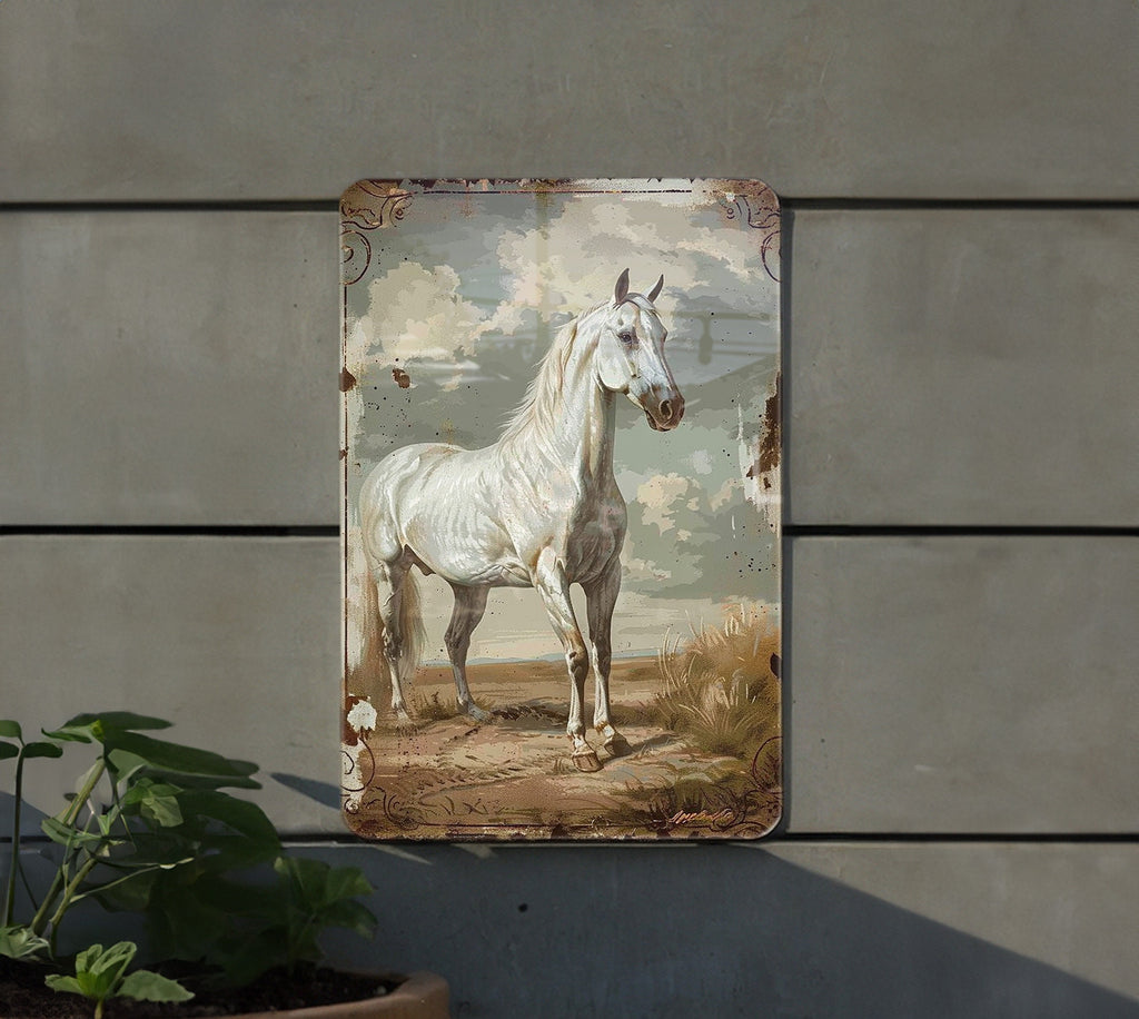 Lipizzaner Horse Metal Sign, Vintage Style Decor, Equestrian Gift Idea, Wall Art, Horse Lover Present — photo 1