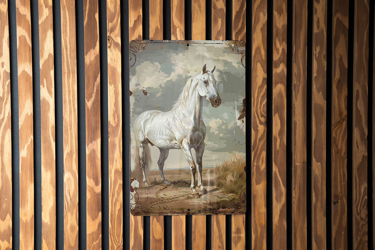 Lipizzaner Horse Metal Sign, Vintage Style Decor, Equestrian Gift Idea, Wall Art, Horse Lover Present — photo 3