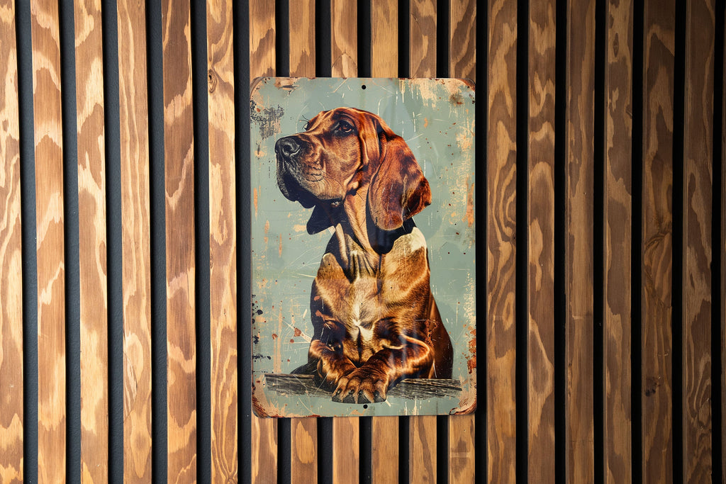 Vintage Bloodhound Metal Sign, Retro Style Decor, Wall Art, Collectible Signs, Home Decoration — photo 1