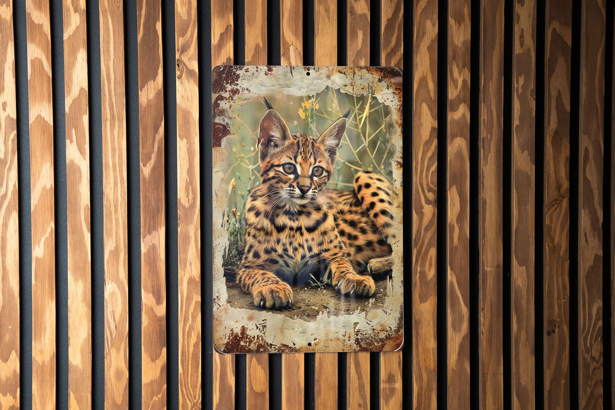 Savannah Cat Metal Sign, Vintage Style Decor, Funny Cat Art, Wall Hanging, Unique Gift Idea — photo 5