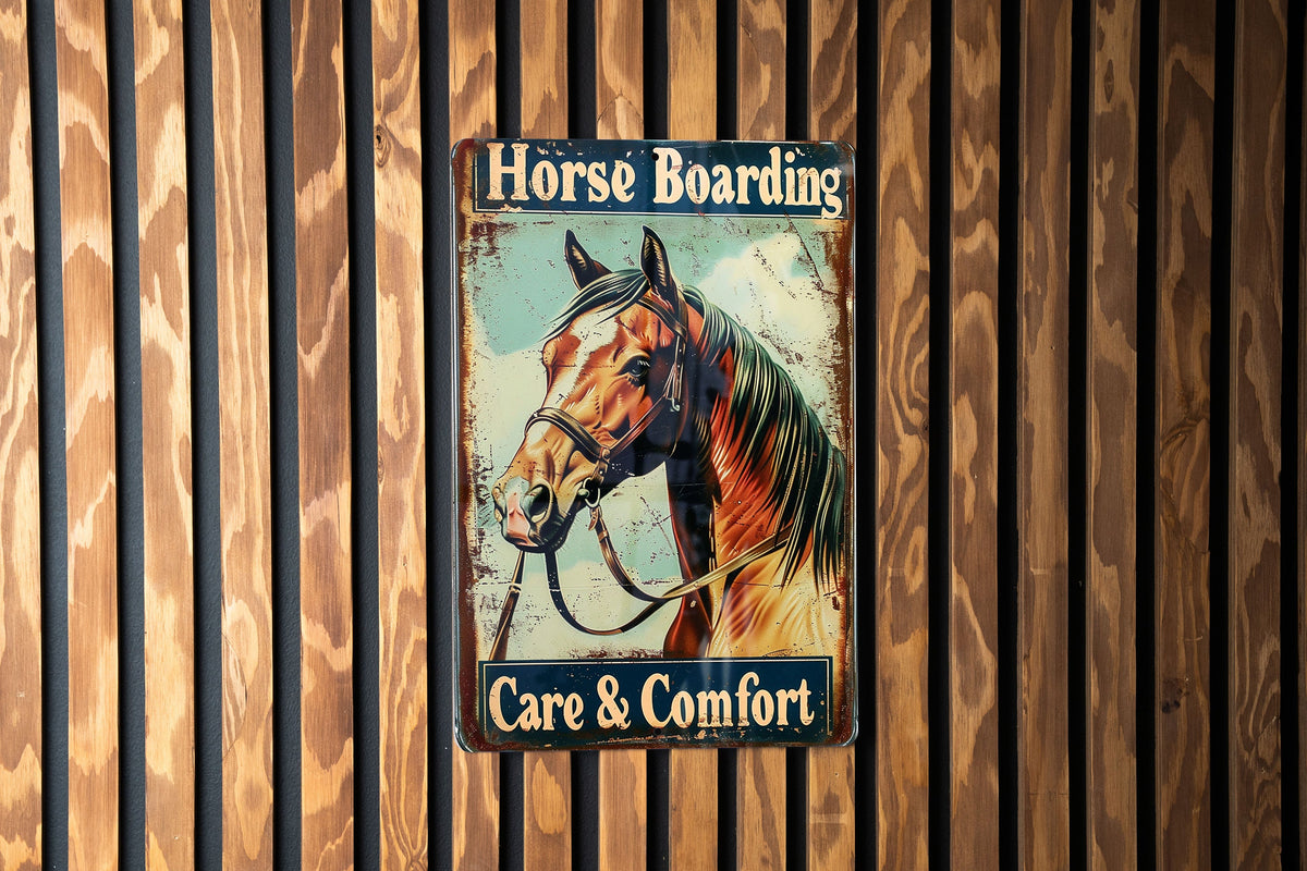Horse Boarding Metal Sign, Vintage Style, Care & Comfort, Gift Idea, Horses and Stables — photo 2