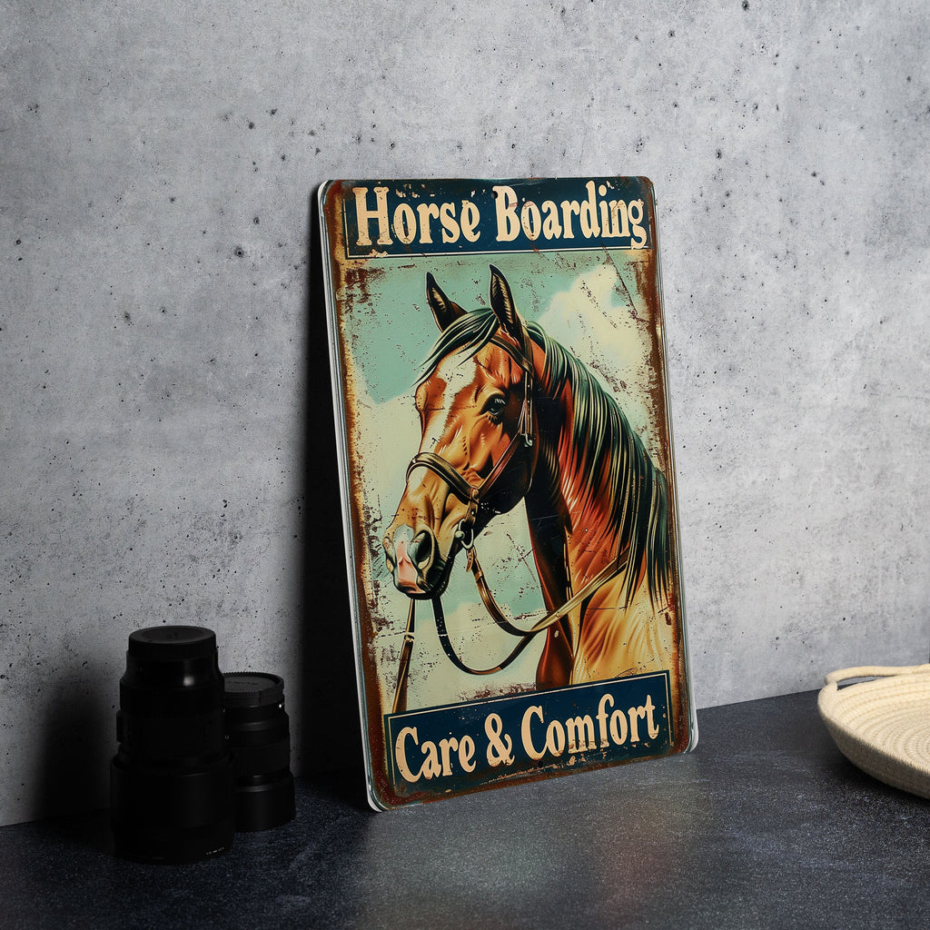 Horse Boarding Metal Sign, Vintage Style, Care & Comfort, Gift Idea, Horses and Stables — photo 3