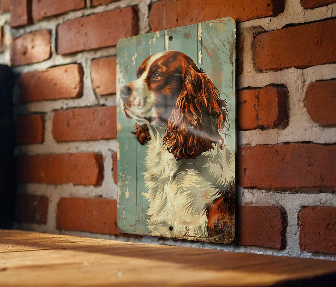 Welsh Springer Spaniel Sign, Vintage Style Metal, Aluminum Dog Plaque, Decorative Wall Art, Pet Lover Gift — photo 2