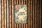 GARDEN RETREAT Vintage Metal Sign - Vintage Garden, Flower Illustration, Soft Pastels, Garden Frame, Elegant Font Gift Idea — photo 2