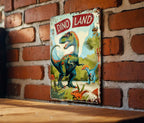 DINO LAND Vintage Metal Sign - Children's Decor, Cartoon Dinosaur, Bright Colors, Fun Border, Friendly Font — photo 2