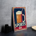 Vintage Sports Bar Metal Sign, Beer Mug Illustration, Team Colors, Sports Frame, Bold Font — photo 1