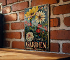 Rustic Flower Garden Metal Sign, Vintage Style, Elegant Font, Garden Frame, Flower Illustration — photo 4