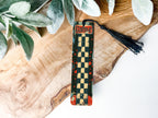 Retro Checkerboard Bookmark, Game On Metal Bookmark, Vintage Style, Unique Reading Accessory, Gift Idea — photo 3