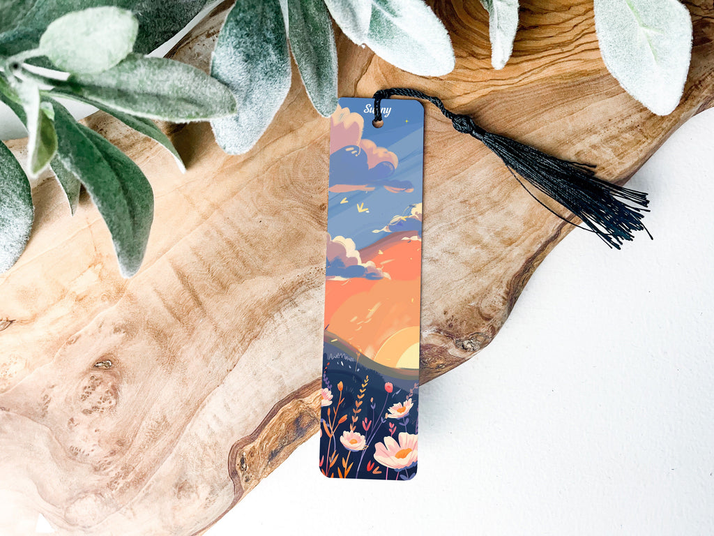 Sunny Spring Bookmark, Metal Bookmark, Sky Print, Spring Reading, Book Lover Gift — photo 2