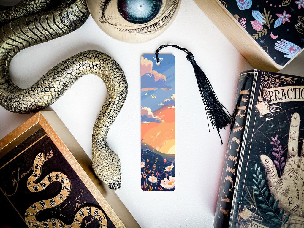 Sunny Spring Bookmark, Metal Bookmark, Sky Print, Spring Reading, Book Lover Gift — photo 3