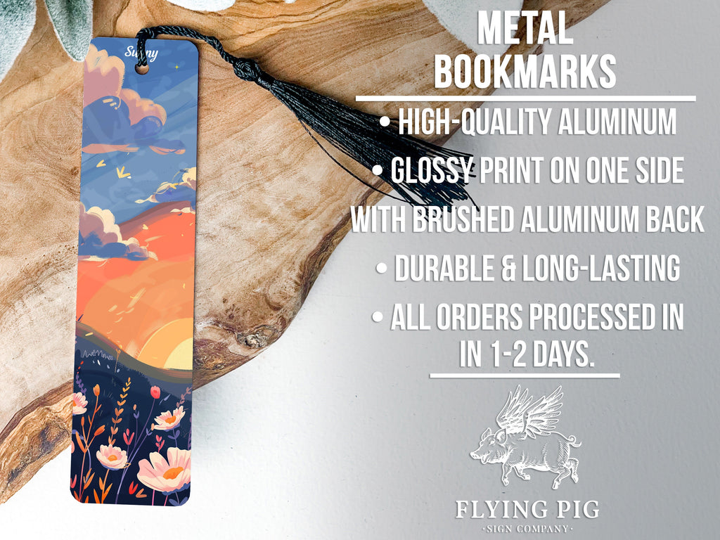 Sunny Spring Bookmark, Metal Bookmark, Sky Print, Spring Reading, Book Lover Gift — photo 4
