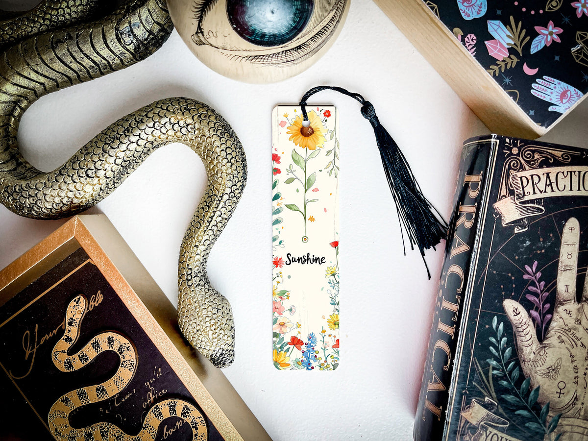 Spring-Themed Metal Bookmark, Sunny Garden Design, Sunshine Text, Durable Reading Accessory — photo 1