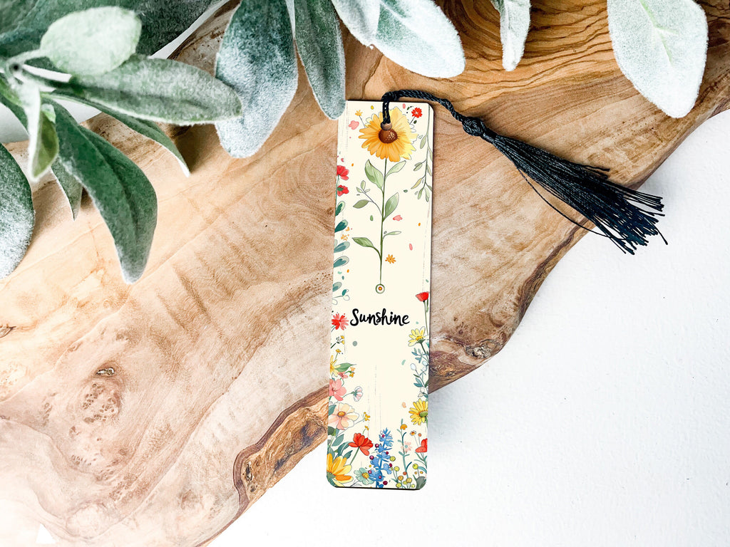 Spring-Themed Metal Bookmark, Sunny Garden Design, Sunshine Text, Durable Reading Accessory — photo 3