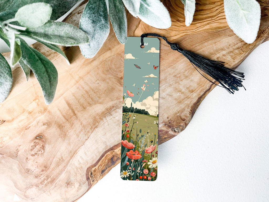 Spring-Themed Bookmark, Blooming Field Design, Metal Bookmark, Unique Reading Accessory, Gift Idea — photo 3