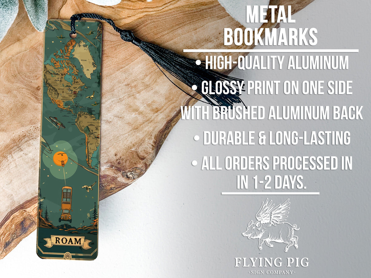 Traveling-Themed Metal Bookmark, ROAM Text, Durable Book Marker, Unique Travel Gift, Adventure Accessory — photo 4