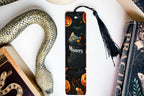 Black Cat Metal Bookmark, Halloween Theme, Mystery Text, Unique Bookmark, Book Lover Gift — photo 3