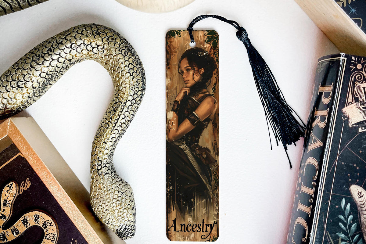 Ancestry Bookmark, Historical Fiction Theme, Metal Bookmark, Unique Book Accessory, Gift Idea — photo 1