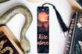 Metal Bookmark, Sunrise Design, Rise Above Text, Inspirational Bookmark, Reading Accessory — photo 1