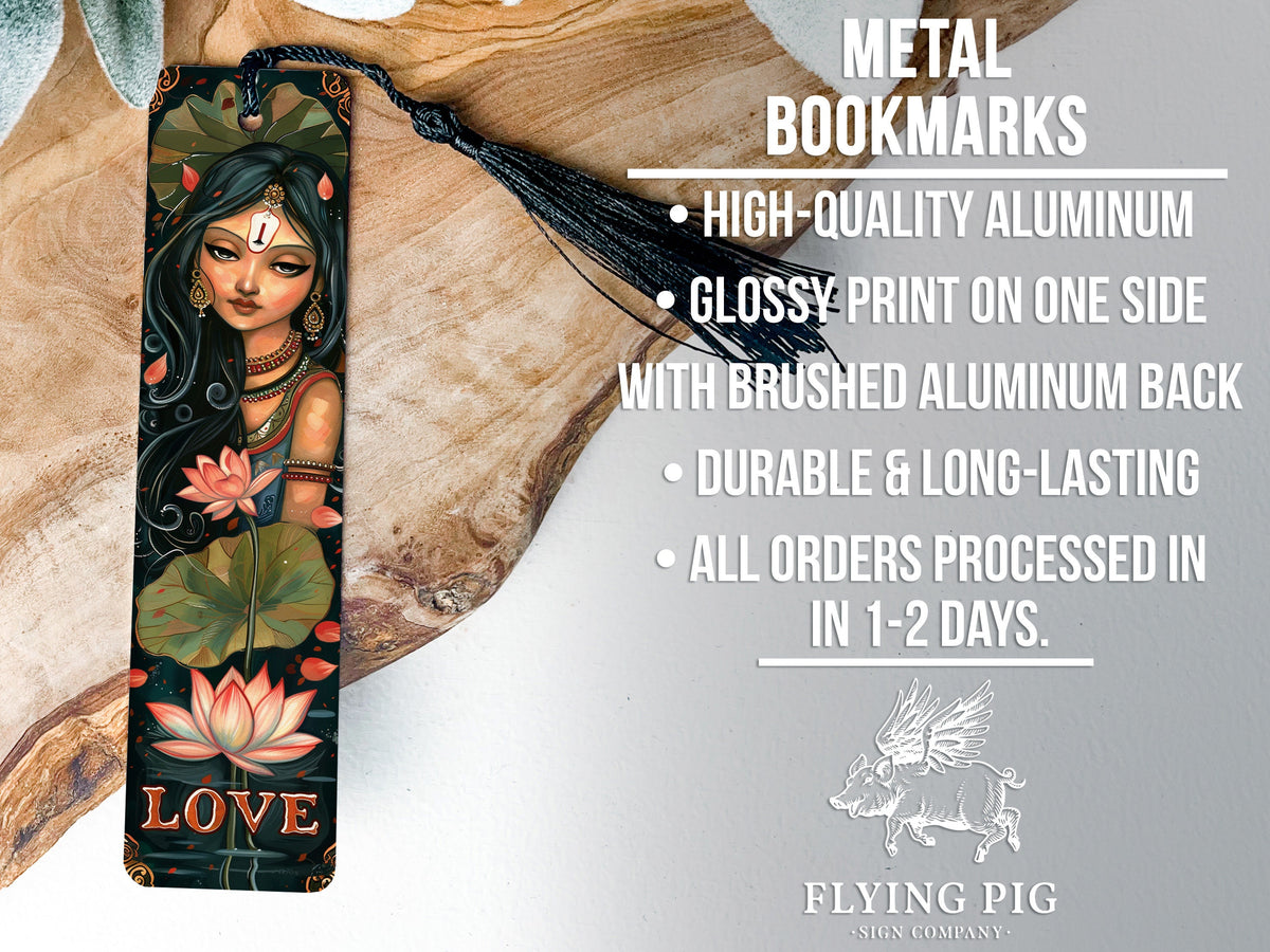 Parvati Goddess Bookmark, Hindu Love Symbol, Metal Bookmark, Lotus Flowers Design, Unique Gift Idea — photo 4