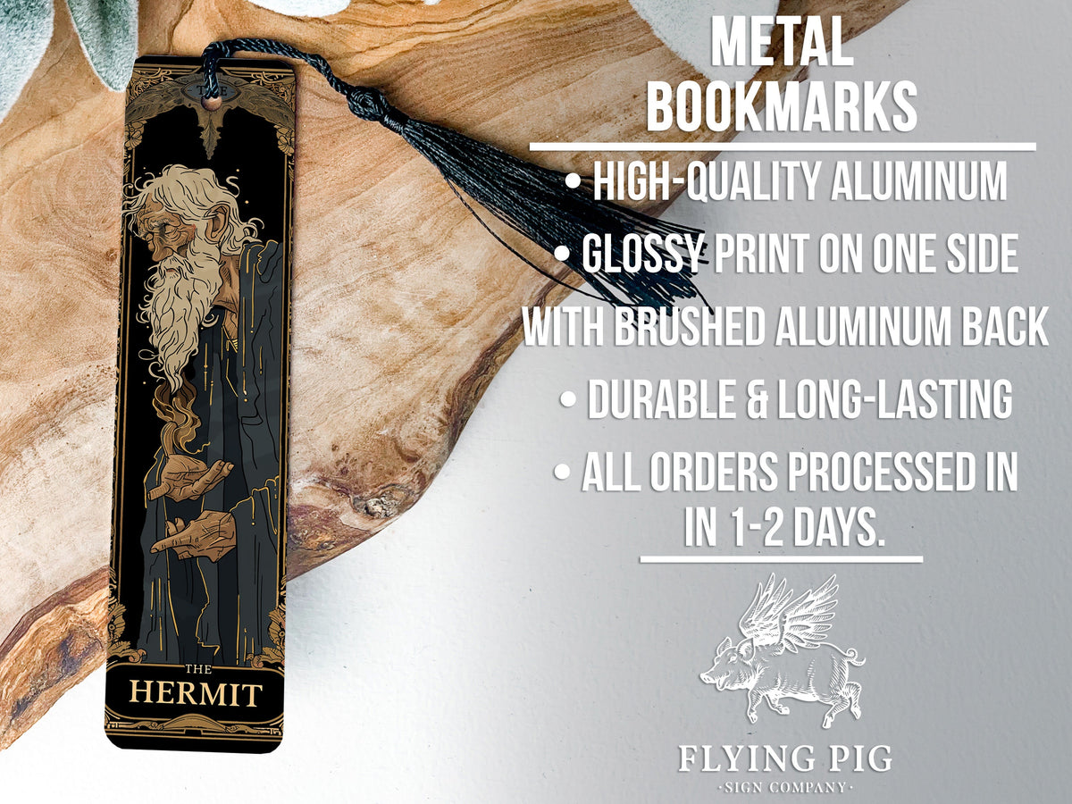 The Hermit Tarot Card Bookmark, Wise Elder Design, Metal Bookmark, Tarot Gift, Book Lover Accessory — photo 4