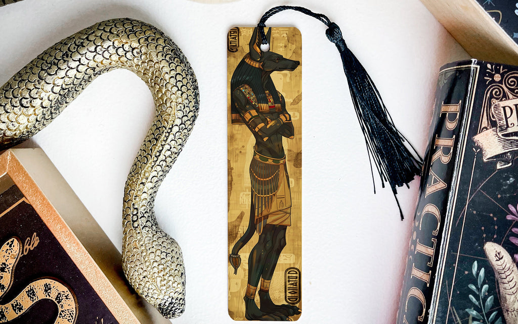 Anubis Egyptian God, Jackal Head Design, Metal Bookmark, DEATH Text, Collectible Item — photo 3