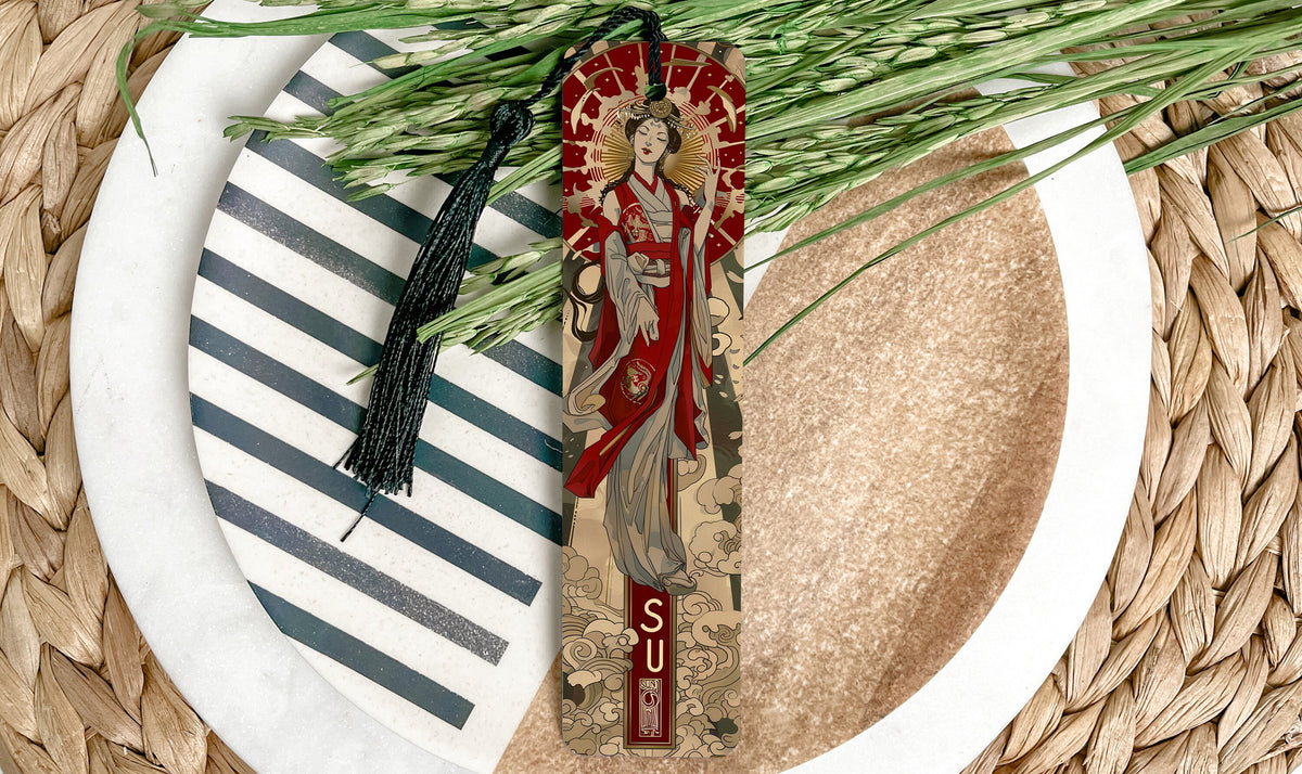 Amaterasu Metal Bookmark, Japanese Sun Goddess, Rays of Light, Sun Halo Design, Unique Book Accessory — photo 3