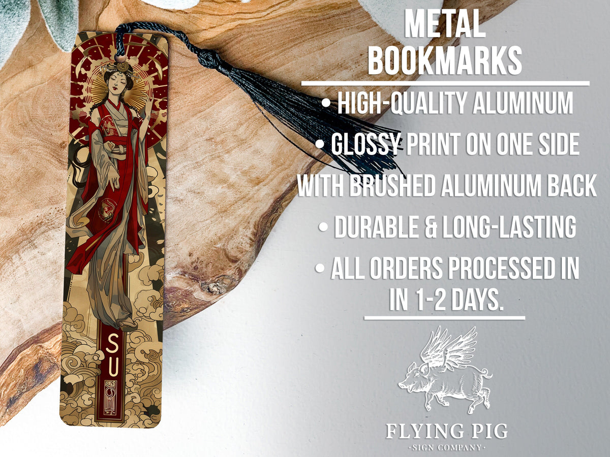 Amaterasu Metal Bookmark, Japanese Sun Goddess, Rays of Light, Sun Halo Design, Unique Book Accessory — photo 4