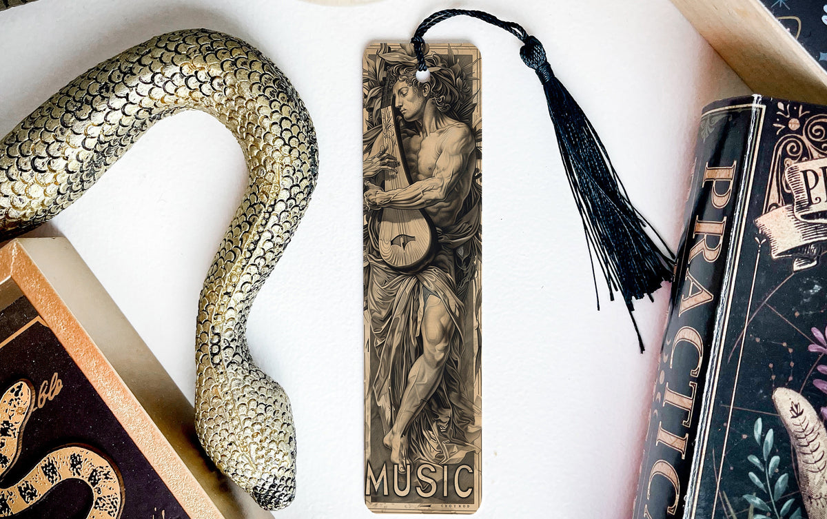 Apollo Lyre Bookmark, Greek God Music, Laurel Wreath Design, Metal Bookmark, Gift for Musicians — photo 2