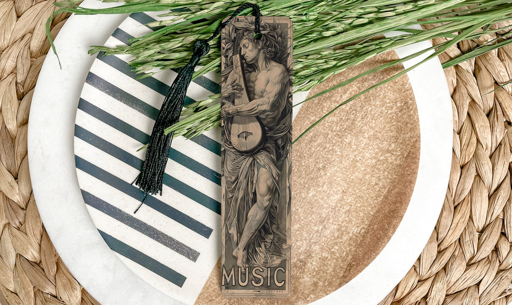 Apollo Lyre Bookmark, Greek God Music, Laurel Wreath Design, Metal Bookmark, Gift for Musicians — photo 3